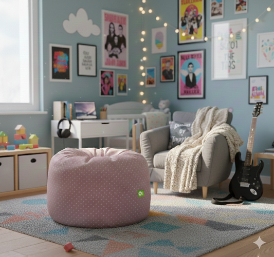 Bean Lazy Large Pink Polka Dot Bean Bag