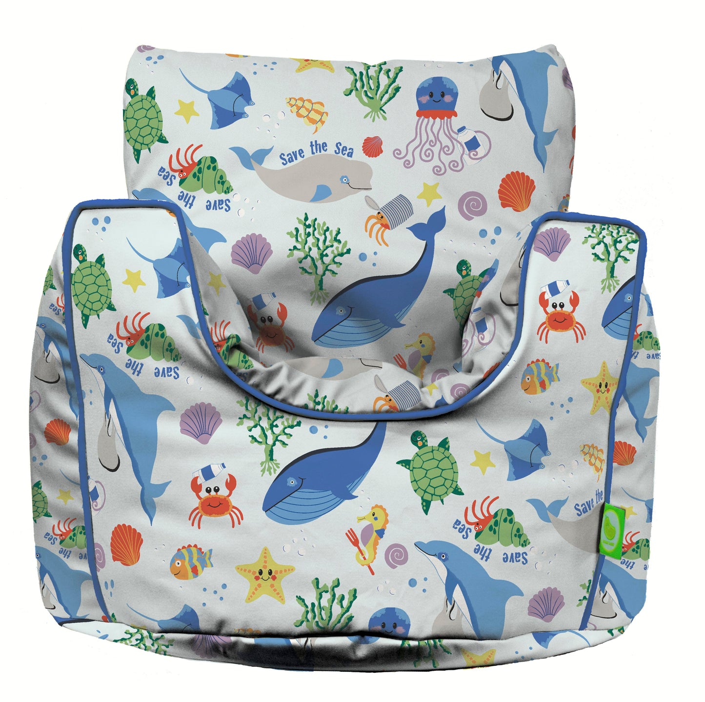 Cotton Save Our Sea Bean Bag Arm Chair Toddler Size