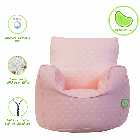 Bean Lazy Child / Teen Pink Polka Dot Bean Seat