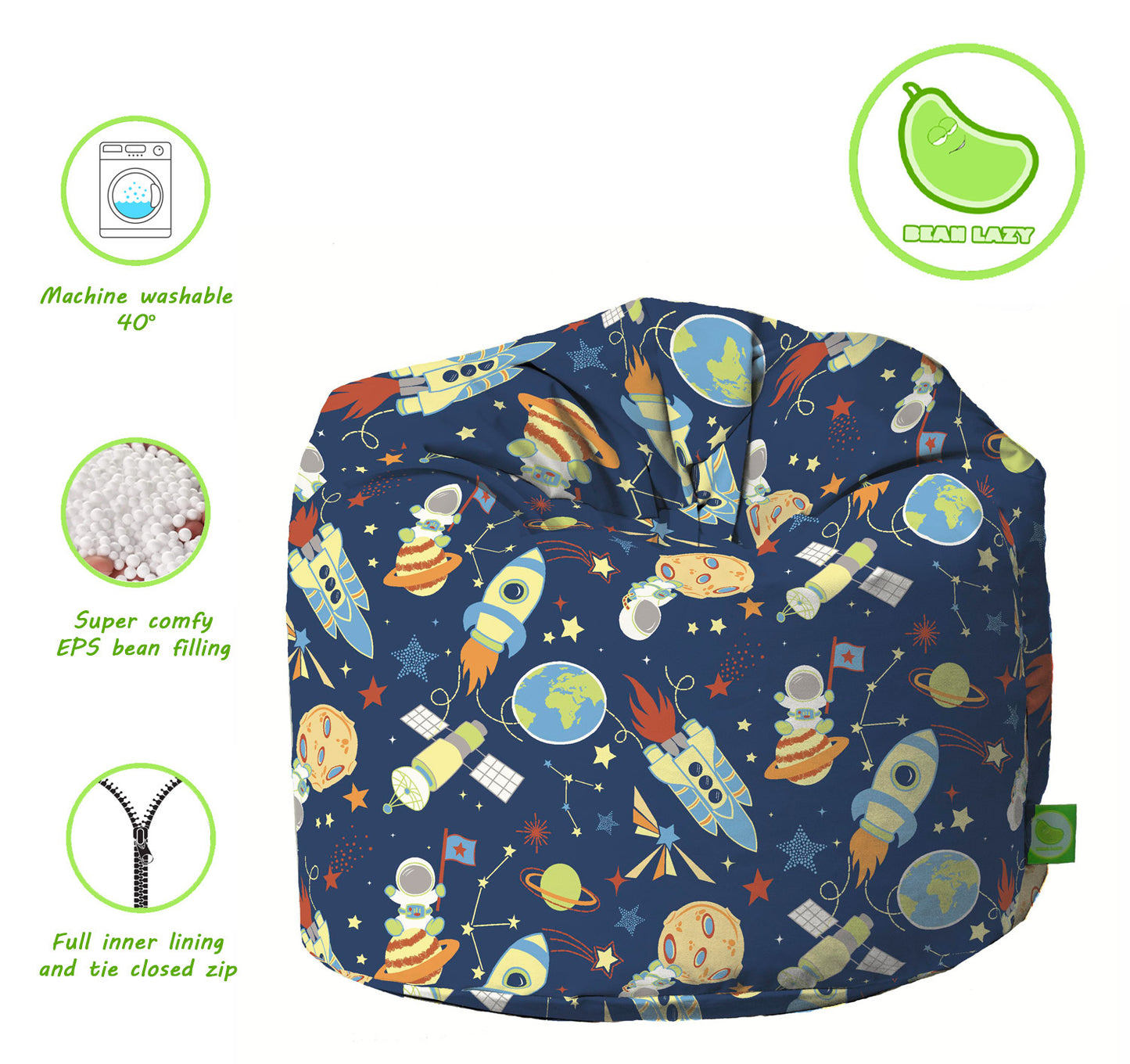 Cotton Space Explorer Bean Bag Child Size