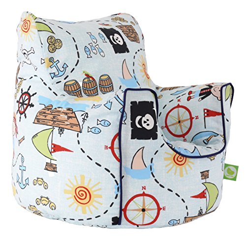 Cotton Blue Pirate Island Bean Bag Arm Chair with Beans Child / Teen size