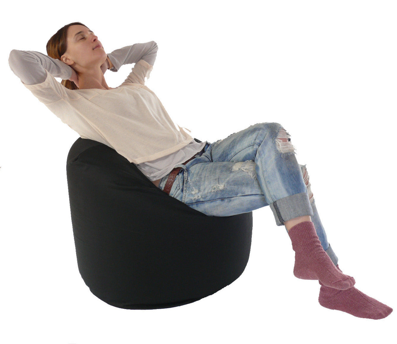 Cotton Twill Black Bean Bag Large Size