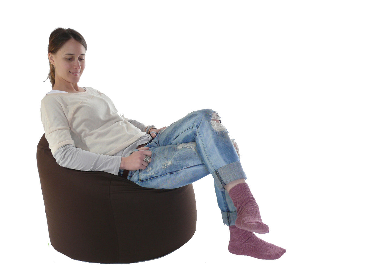Cotton Twill Chocolate Brown Bean Bag Large Size