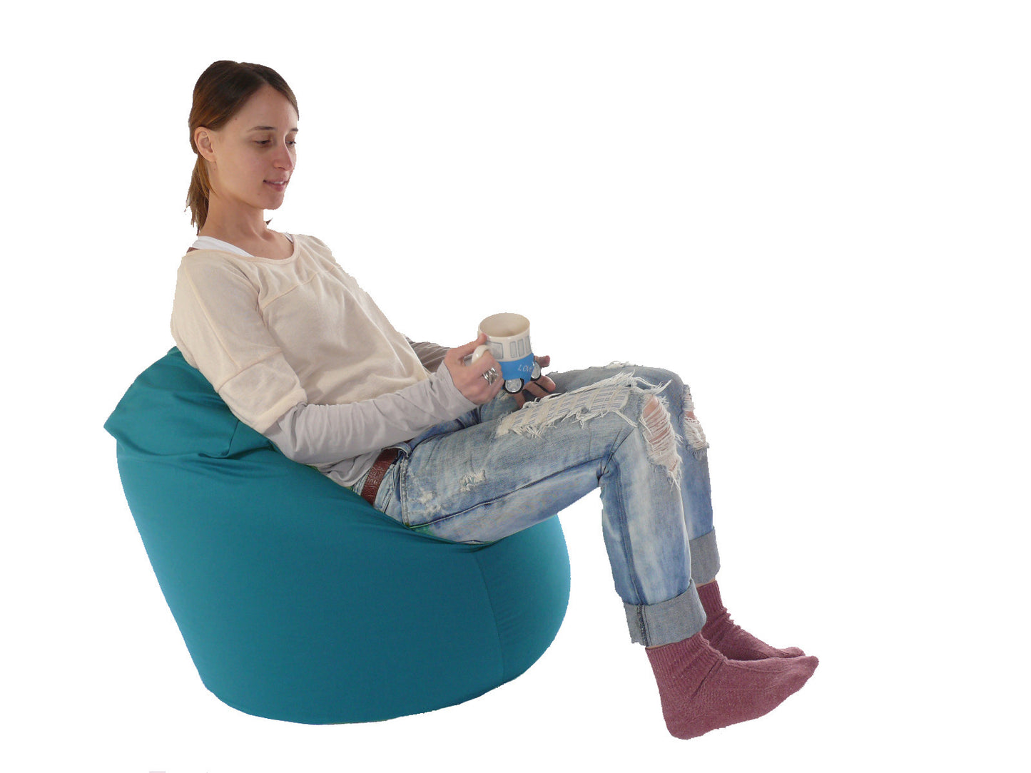 Cotton Twill French Blue Bean Bag Large Size