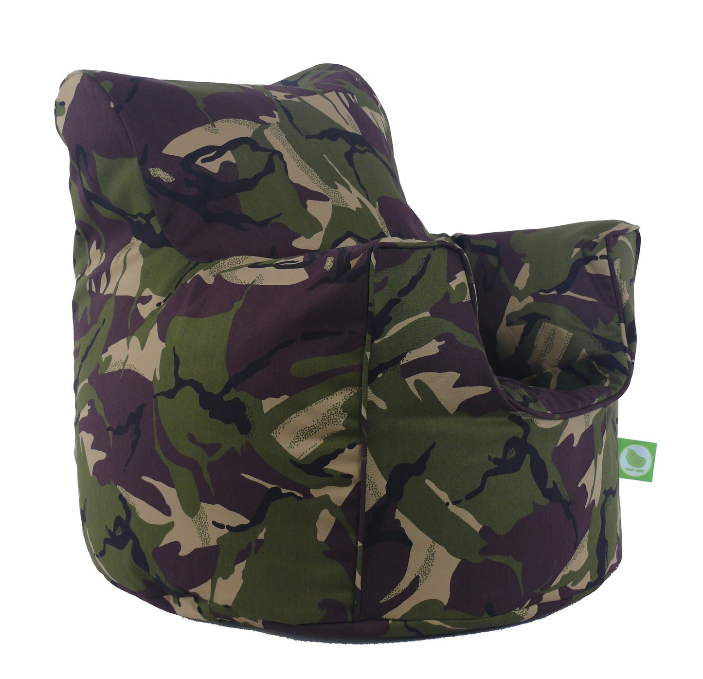 Cotton Green Army Camo Bean Bag Arm Chair with Beans Child / Teen size
