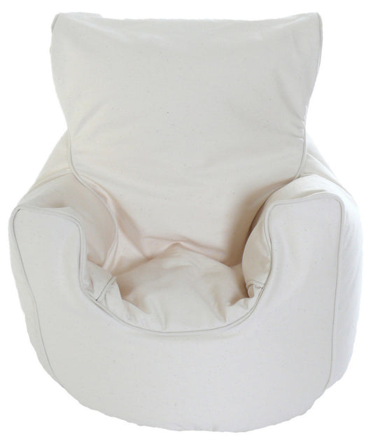 Cotton Twill Natural Bean Bag Arm Chair Toddler Size