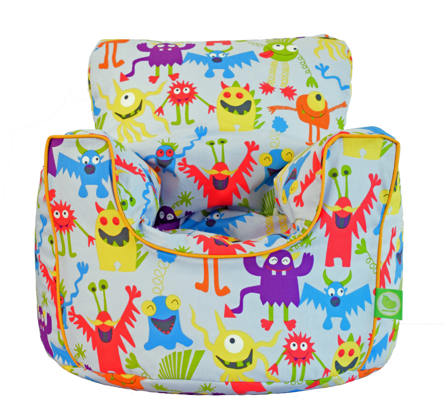 Cotton Grey Monsters Bean Bag Arm Chair Toddler Size