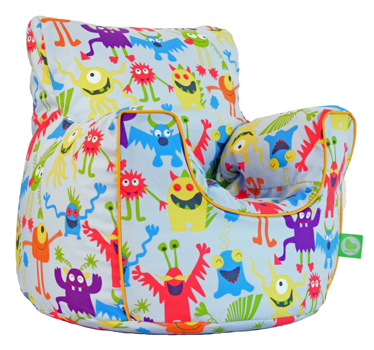 Cotton Grey Monsters Bean Bag Arm Chair Toddler Size