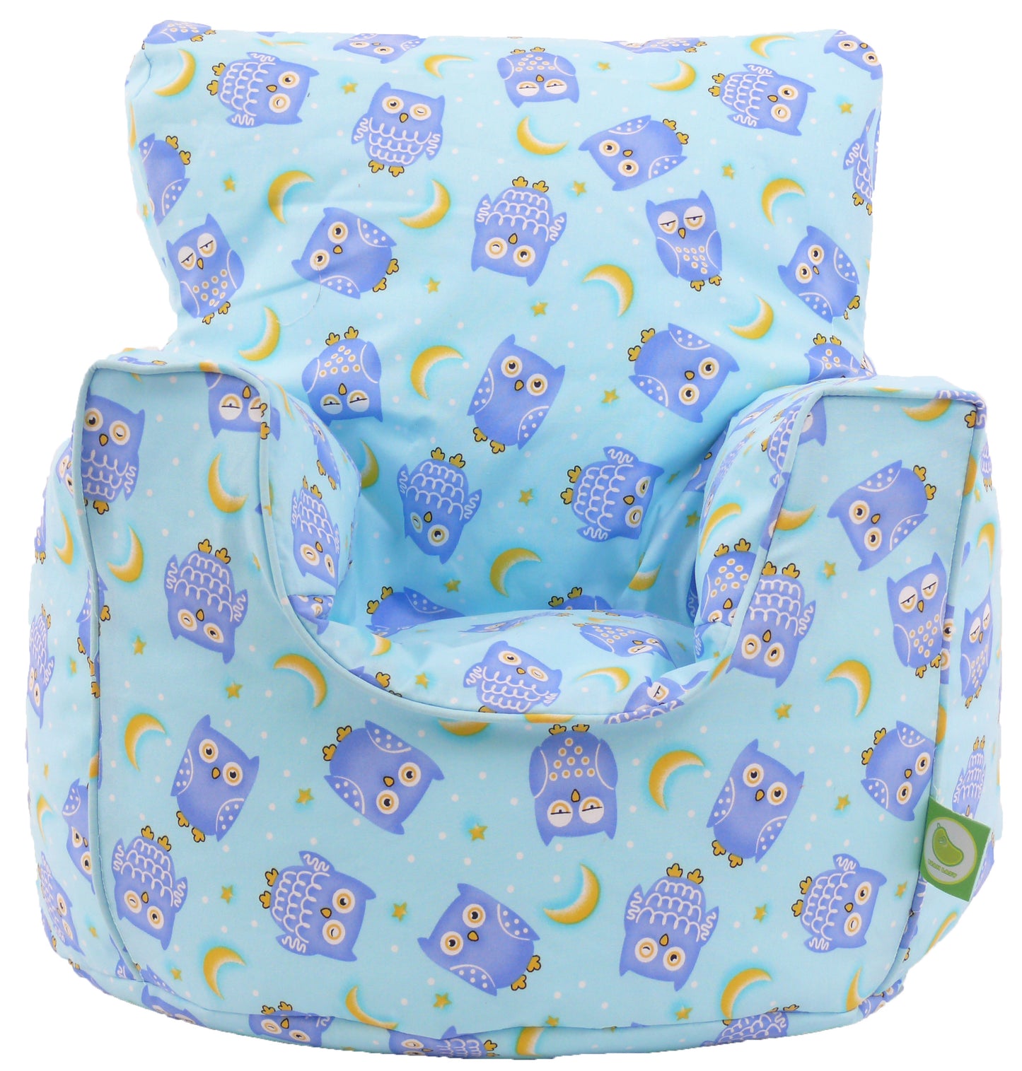 Cotton Blue Owl Bean Bag Arm Chair Toddler Size
