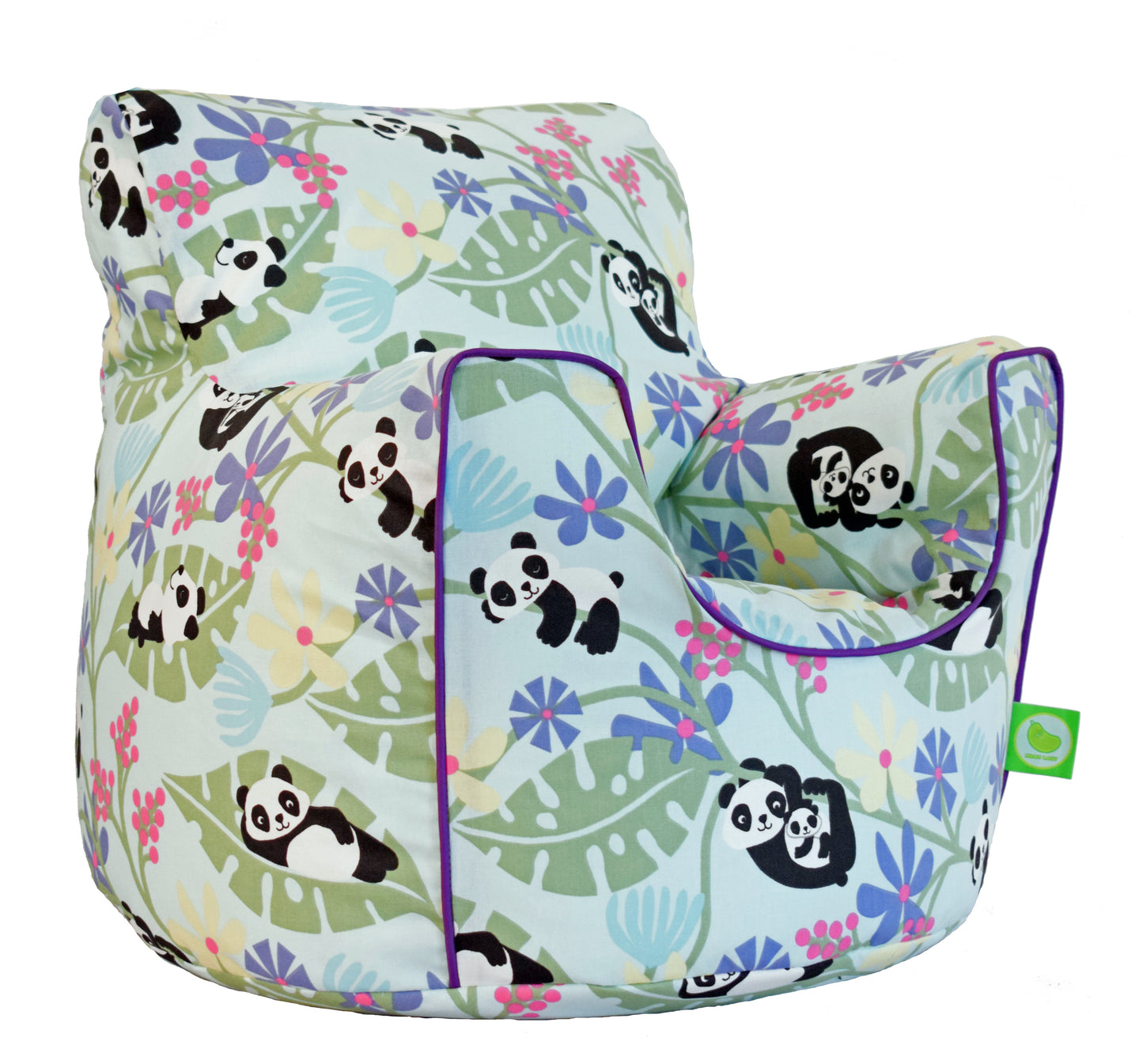 Cotton Light Blue Panda Bean Bag Arm Chair with Beans Child / Teen size