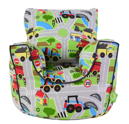 Cotton Road Map Bean Bag Arm Chair with Beans Child / Teen size