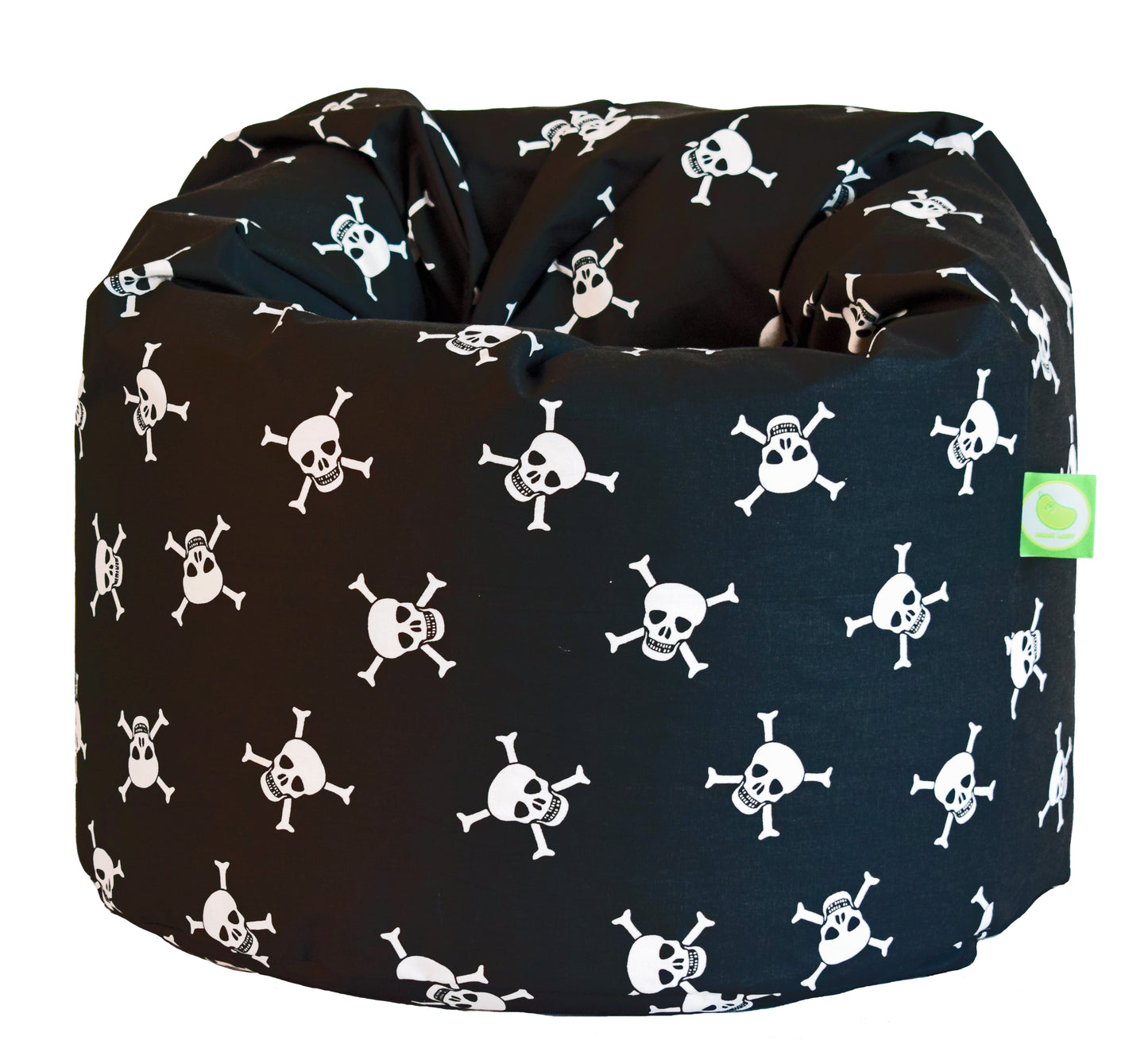 Cotton Black Pirate Skull and Cross Bones Bean Bag Child Size