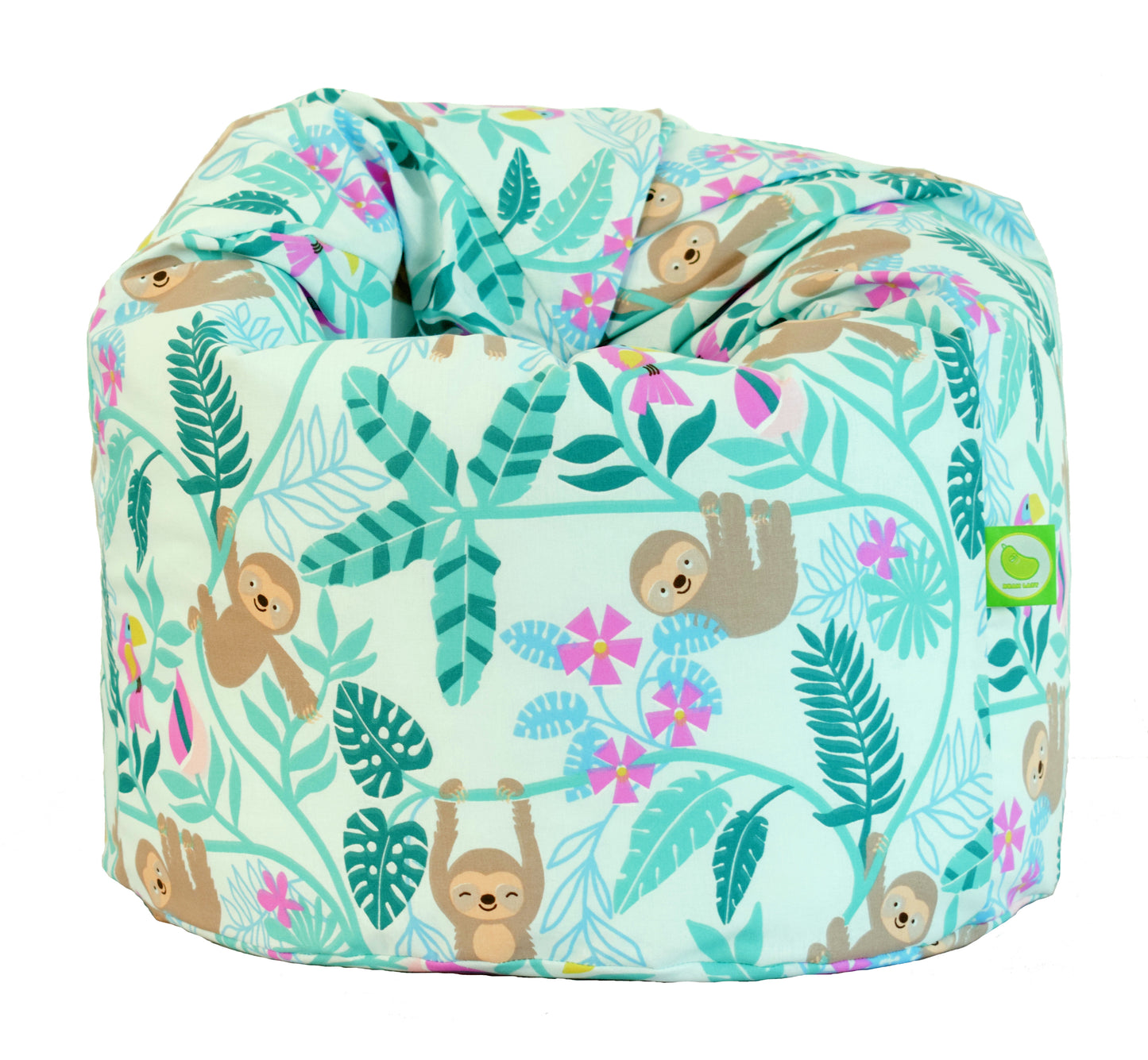 Cotton Green Sloth Bean Bag Child Size
