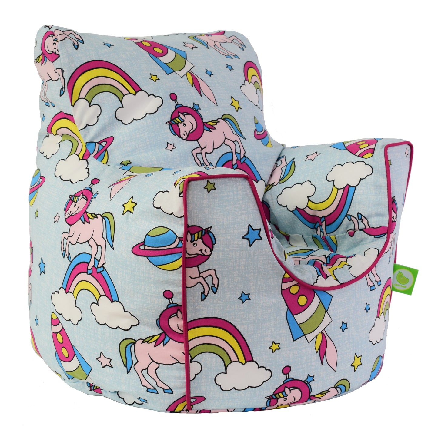 Cotton Pastel Rainbow Space Unicorn Bean Bag Arm Chair with Beans Child / Teen size