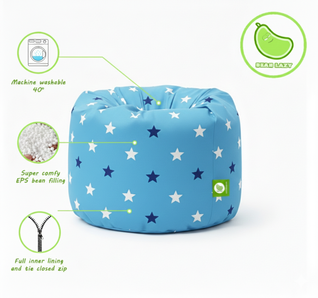 Bean Lazy Kids Blue Stars Bean Bag
