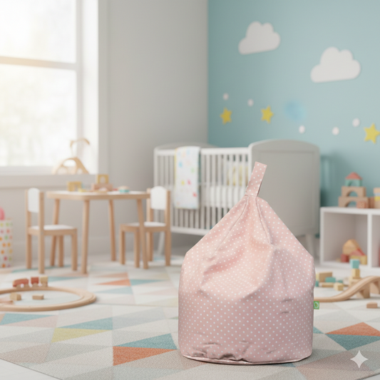Bean Lazy Kids Pink Polka Dot Bean Bag