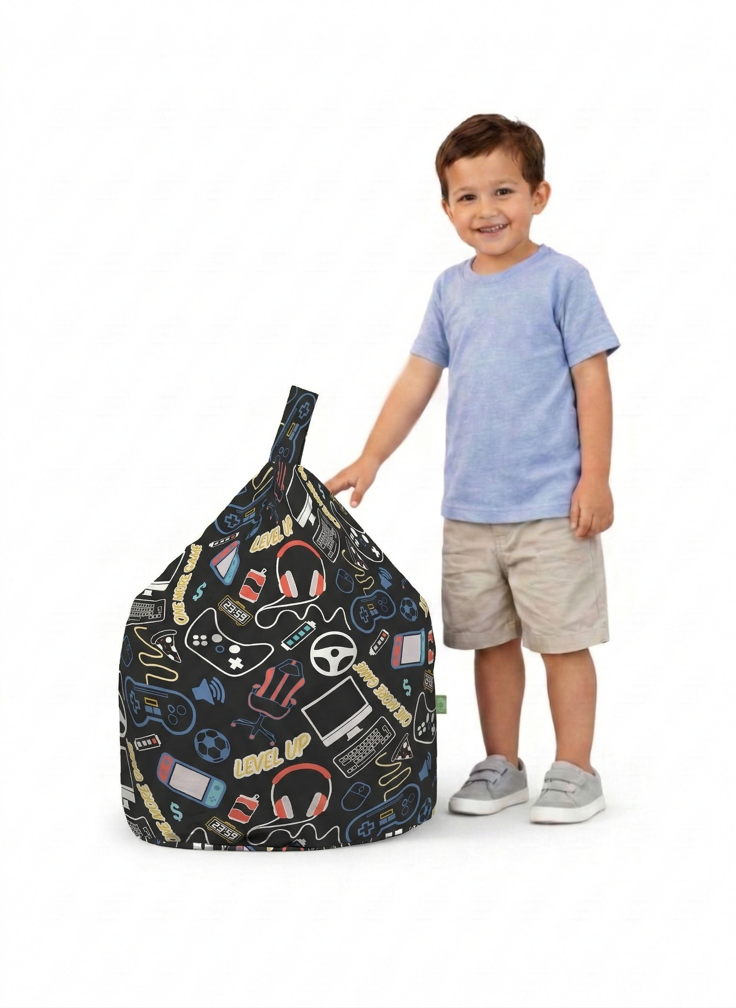 Cotton Black Gaming Bean Bag Child Size
