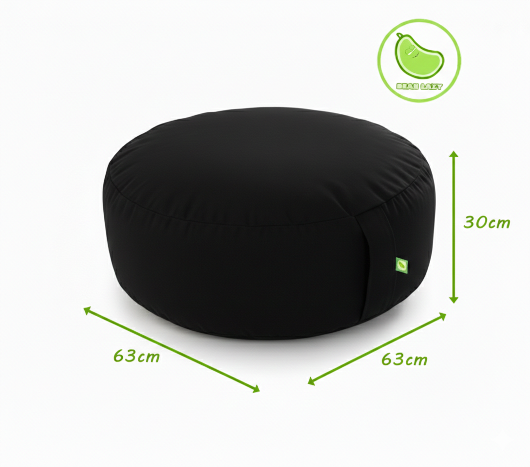 Outdoor Jet Black Bean Lazy Pouffe – Sleek, Weatherproof Versatility