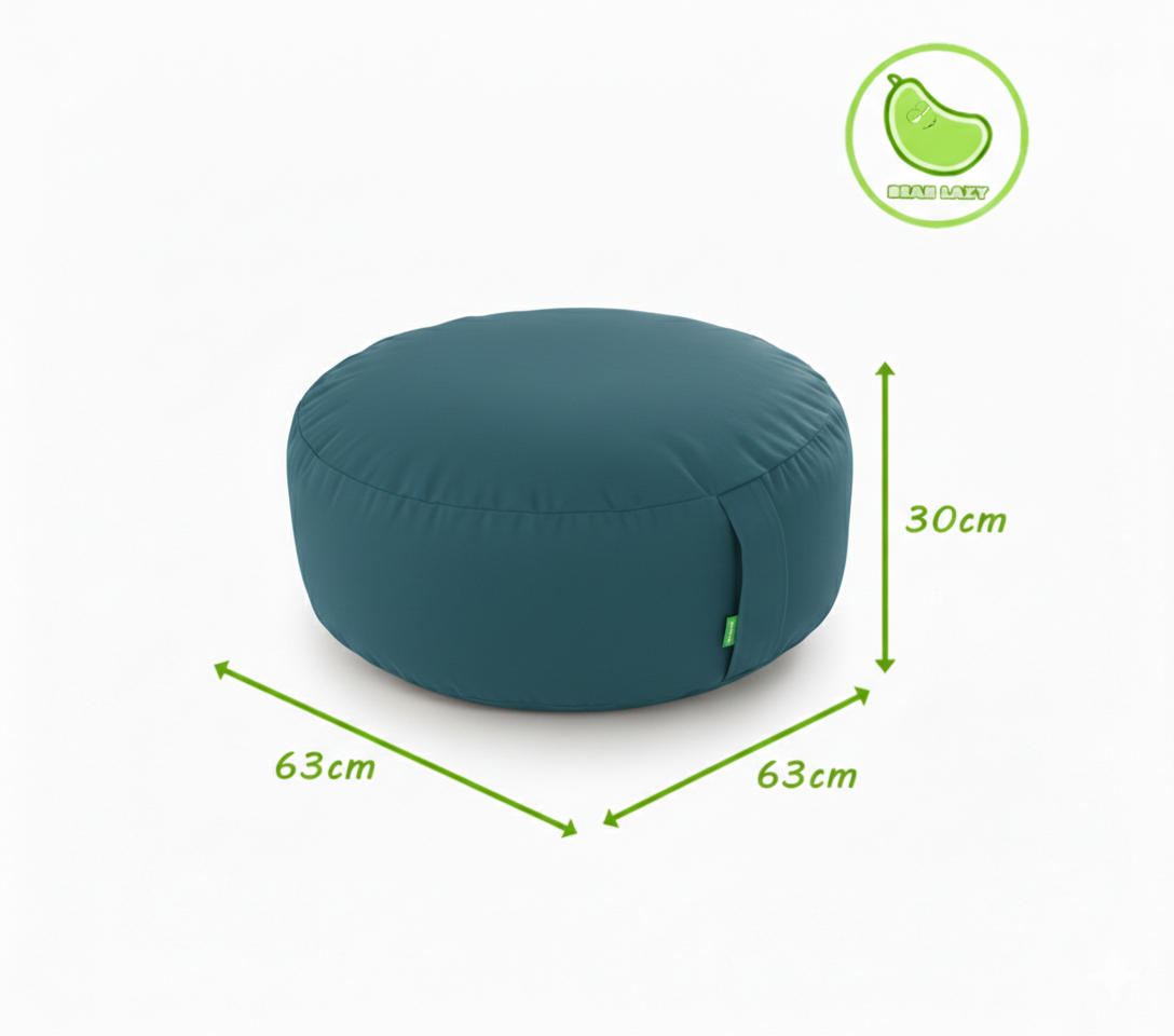 French Blue Bean Lazy Pouffe – Breezy Elegance & Coastal Calm
