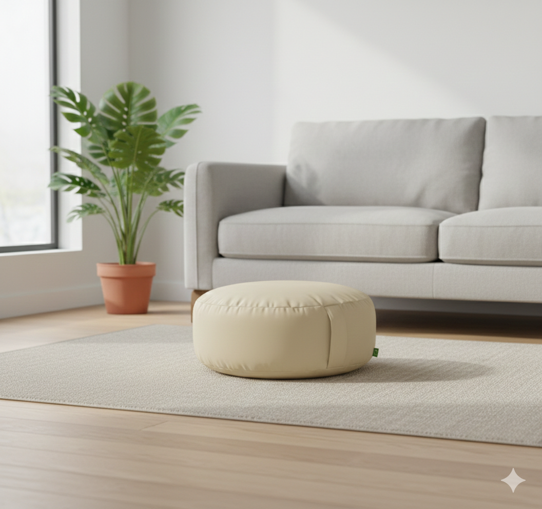 Natural Bean Lazy Pouffe – Effortless Organic Simplicity
