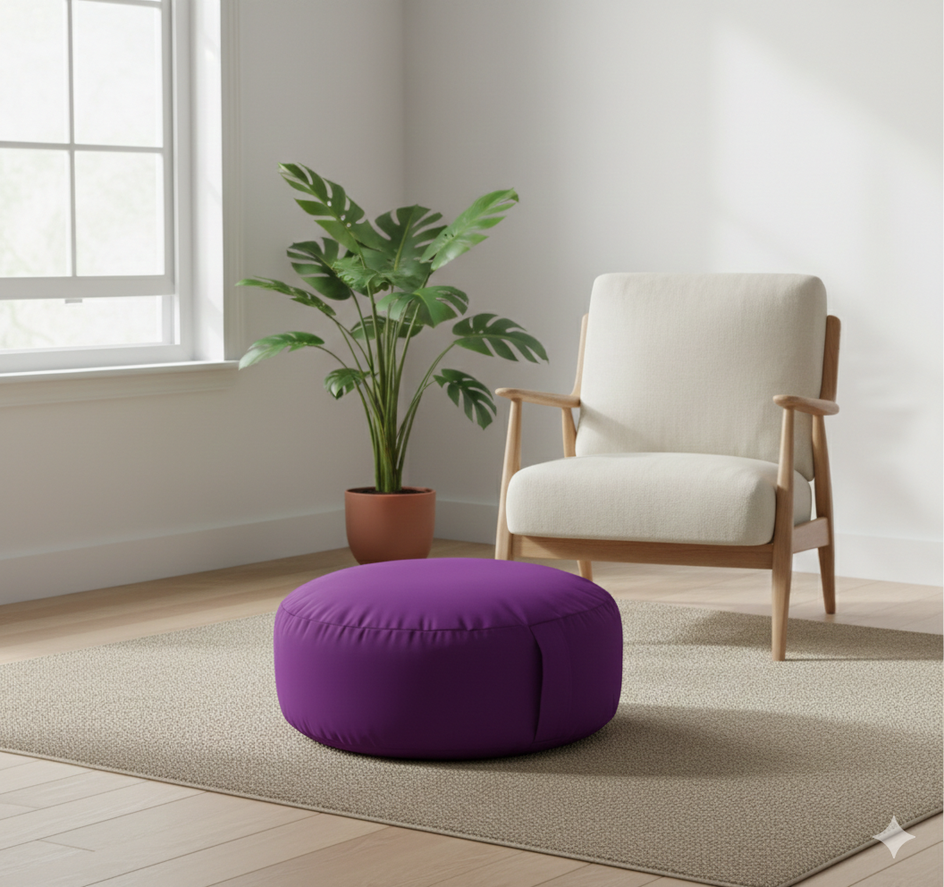 Regal Purple Bean Lazy Pouffe – Sophisticated Comfort