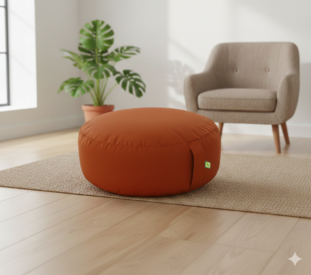 Terracotta Bean Lazy Pouffe – Earthy Warmth & Timeless Style