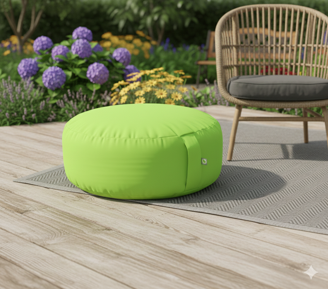 Outdoor Lime Green Bean Lazy Pouffe – Zesty Summer Style