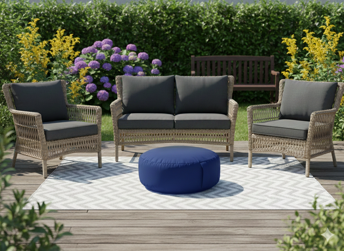 Outdoor Navy Blue Bean Lazy Pouffe – The Nautical Essential