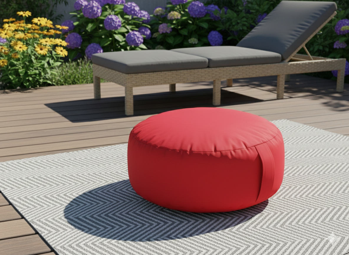 Outdoor Fire Red Bean Lazy Pouffe – The Ultimate Garden Statement