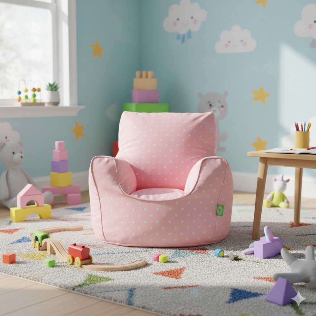 Bean Lazy Toddler Pink Polka Dot Bean Seat