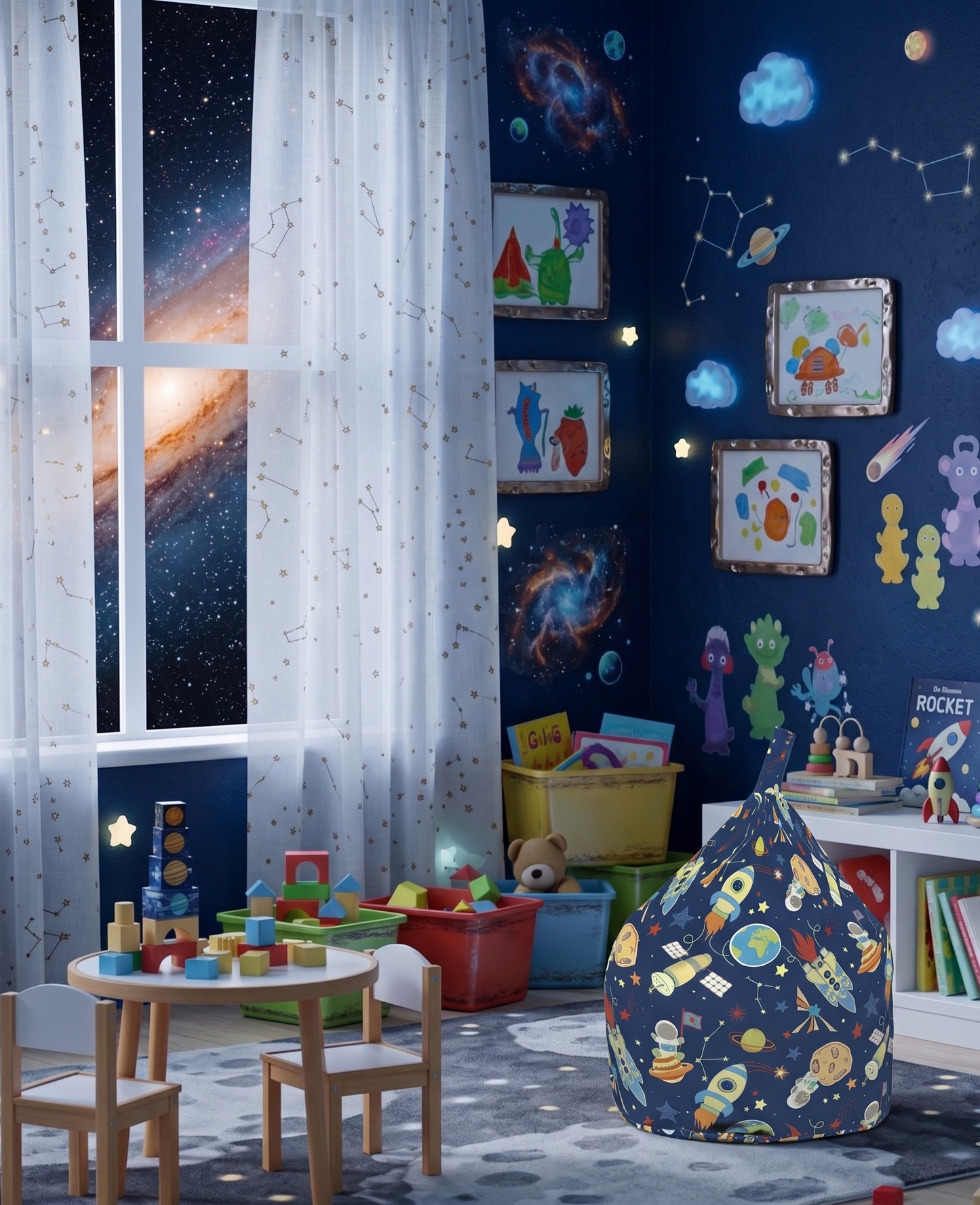 Cotton Space Explorer Bean Bag Child Size
