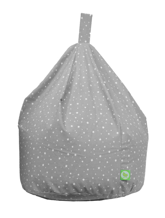 Child Size Grey Stars Cotton Bean Bag (Filled)