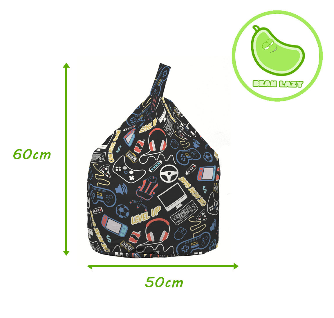 Cotton Black Gaming Bean Bag Child Size