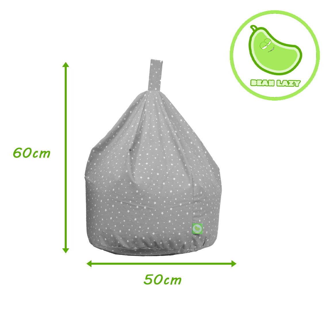 Child Size Grey Stars Cotton Bean Bag (Filled)