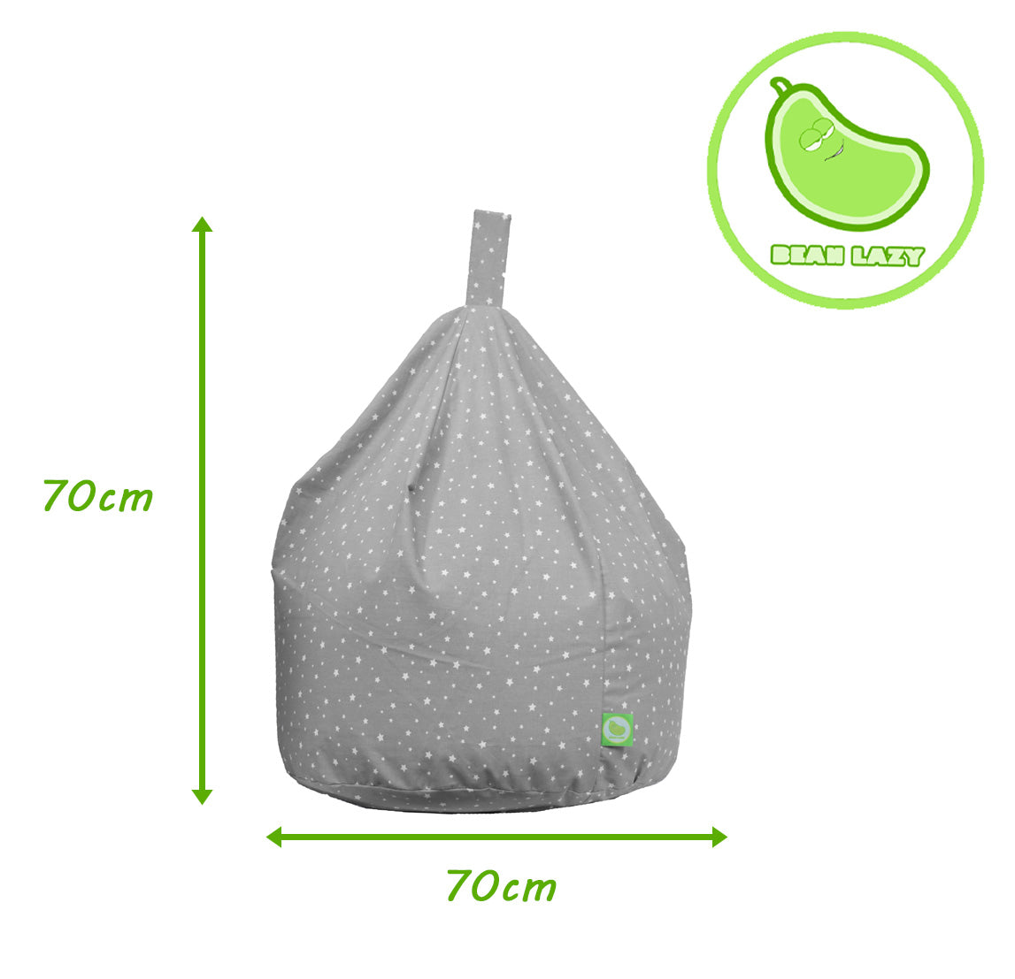 Large Grey Stars Cotton Bean Bag (Filled)