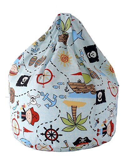 Cotton Blue Pirate Island Bean Bag Child Size