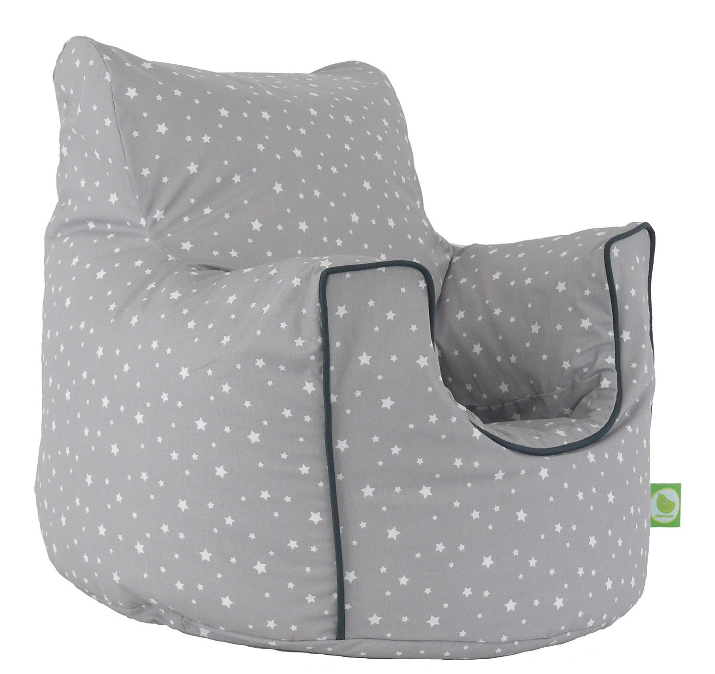 Cotton Grey Stars Bean Bag Arm Chair with Beans Child / Teen size