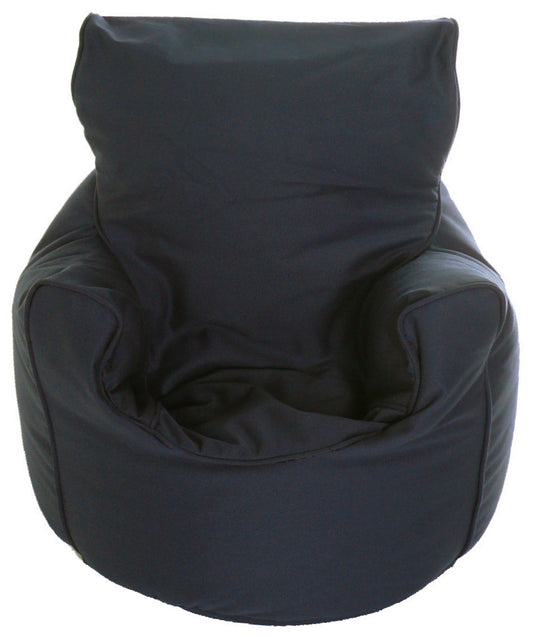 Cotton Twill Navy Blue Bean Bag Arm Chair Toddler Size