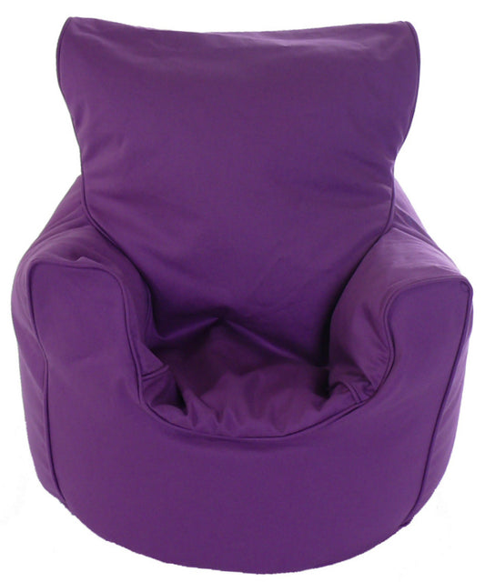 Cotton Twill Purple Bean Bag Arm Chair Toddler Size