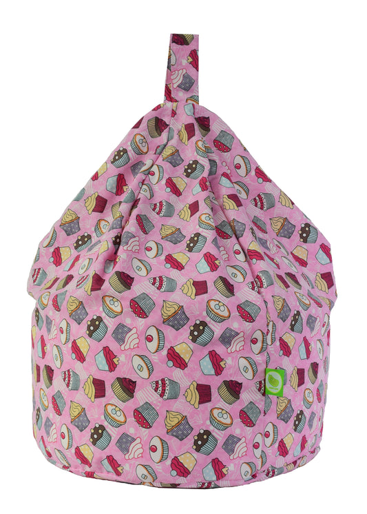 Cotton Pink Cupcake Bean Bag Child Size