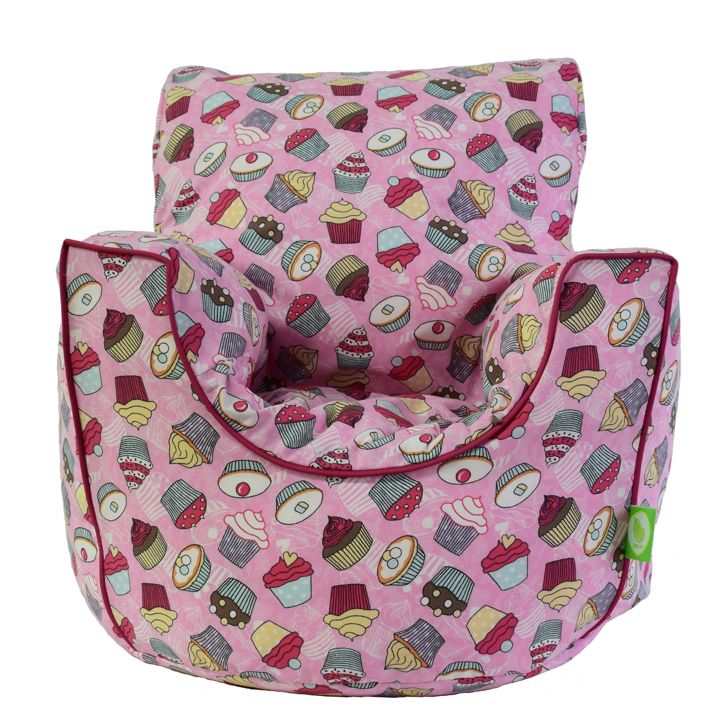 Cotton Pink Cupcake Bean Bag Arm Chair with Beans Child / Teen size