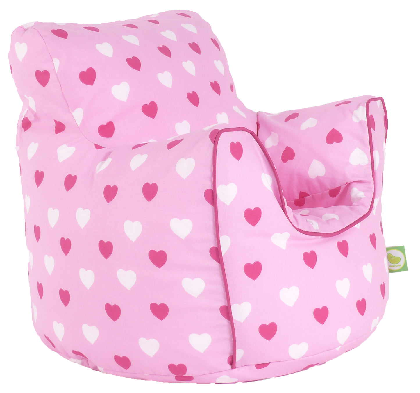 Cotton Pink Hearts Bean Bag Arm Chair Toddler Size