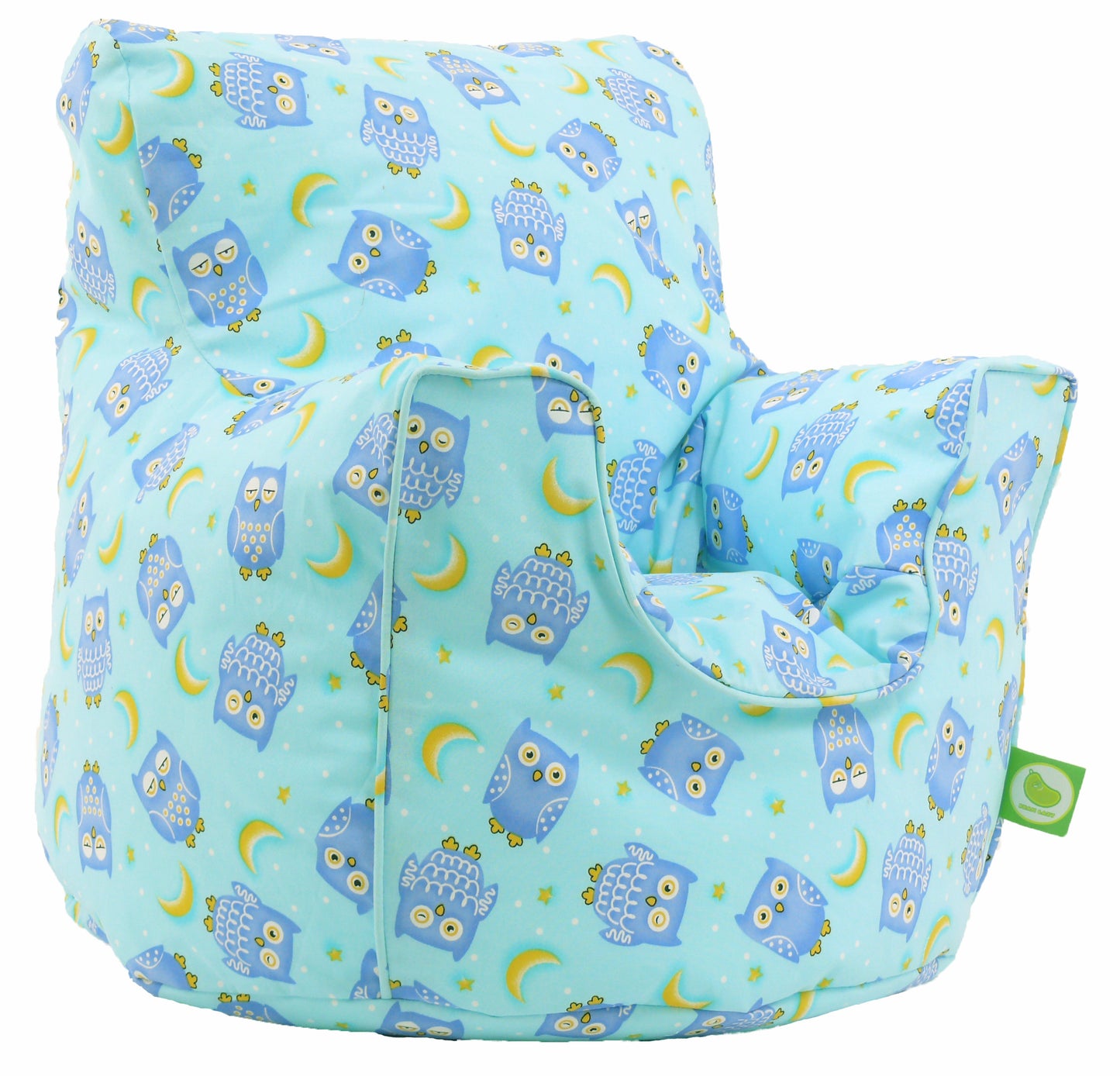 Cotton Blue Owl Bean Bag Arm Chair with Beans Child / Teen size