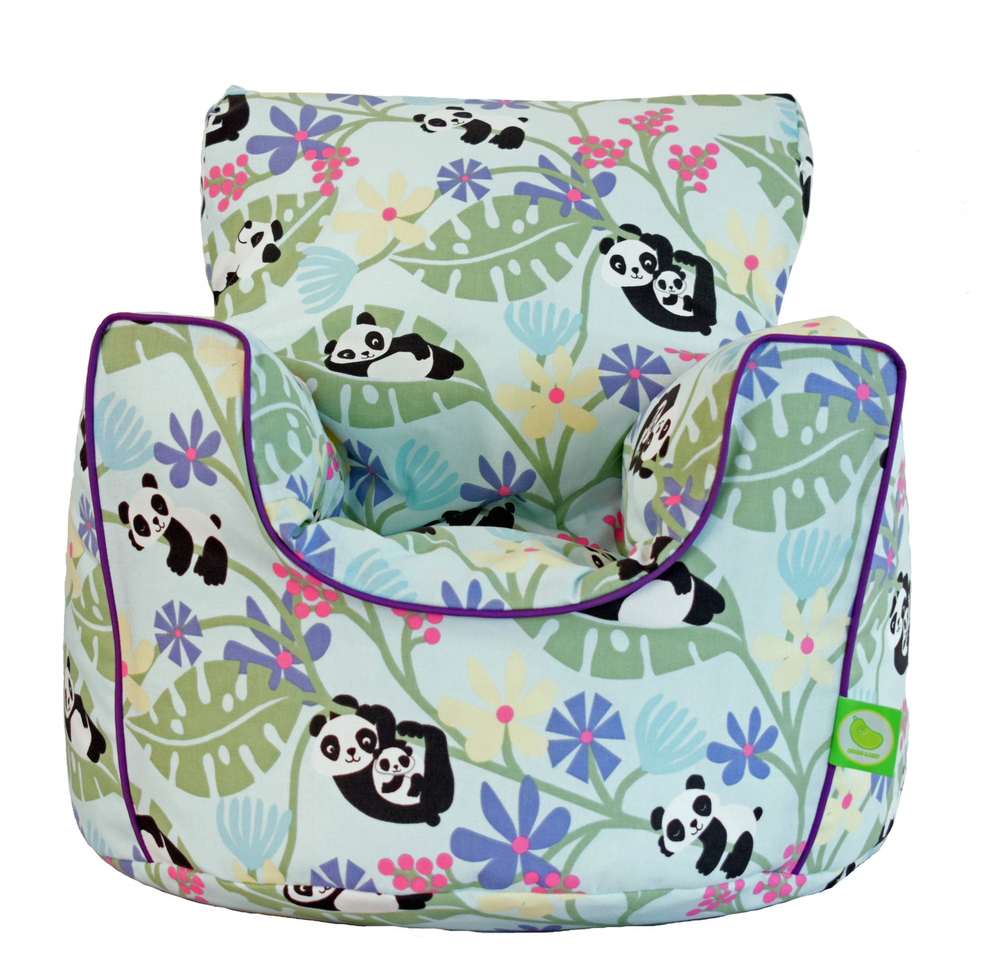 Cotton Light Blue Panda Bean Bag Arm Chair with Beans Child / Teen size