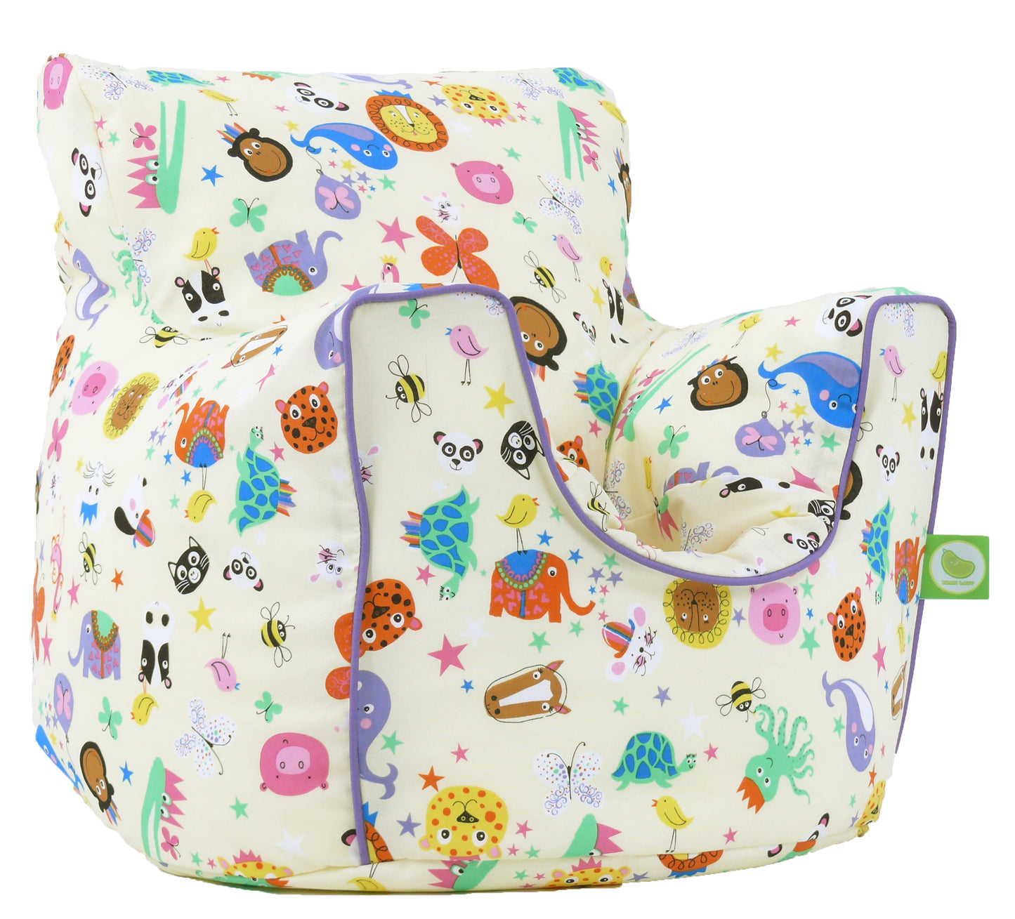 Cotton Party Animals Bean Bag Arm Chair with Beans Child / Teen size