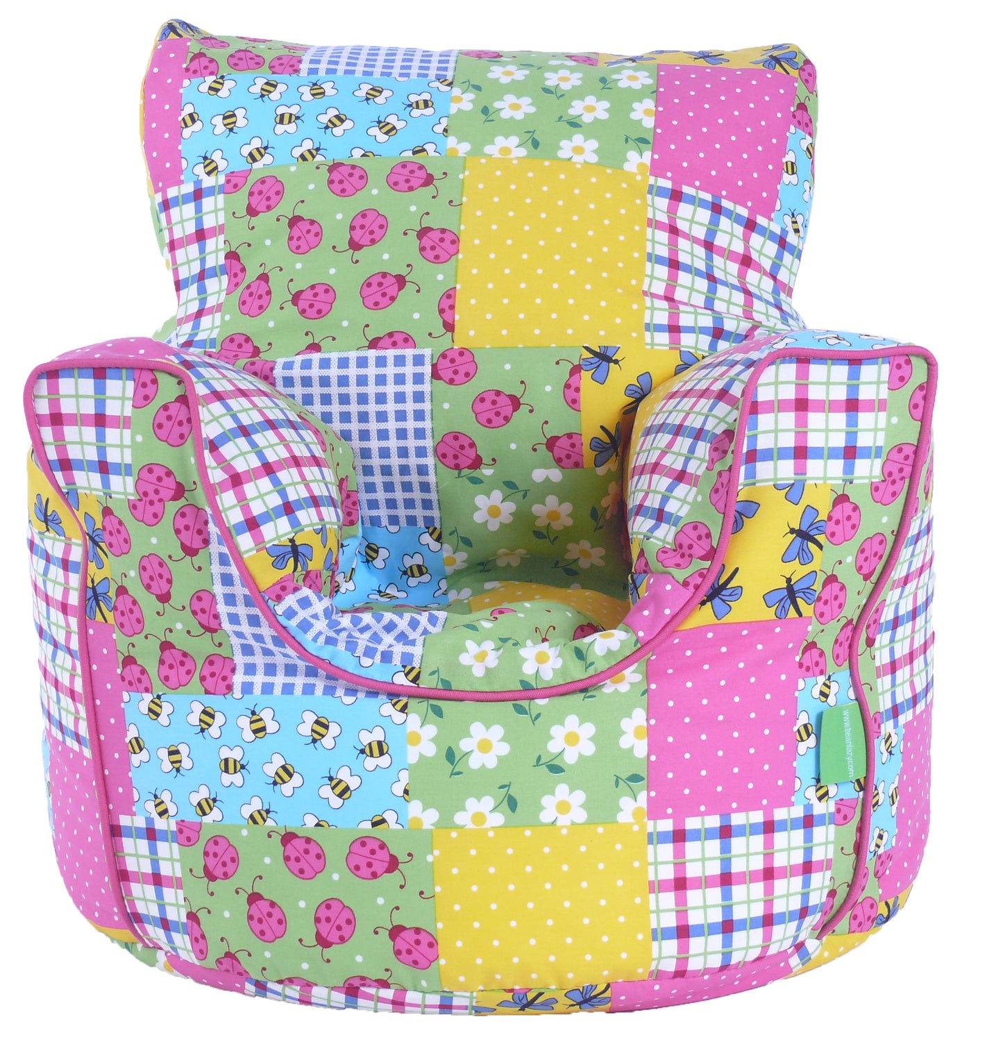 Cotton Patchwork Ladybird Bean Bag Arm Chair with Beans Child / Teen size