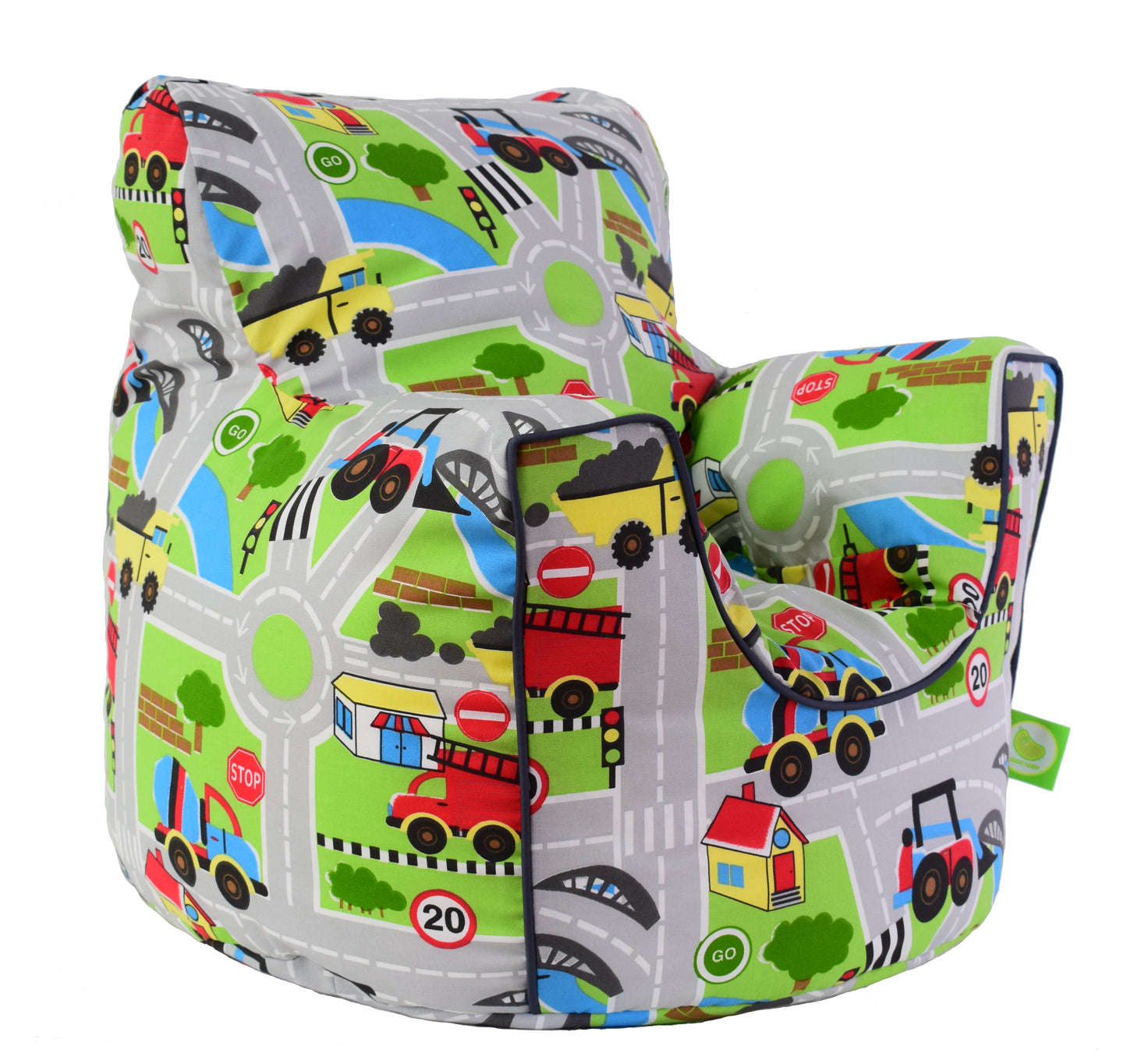 Cotton Road Map Bean Bag Arm Chair with Beans Child / Teen size