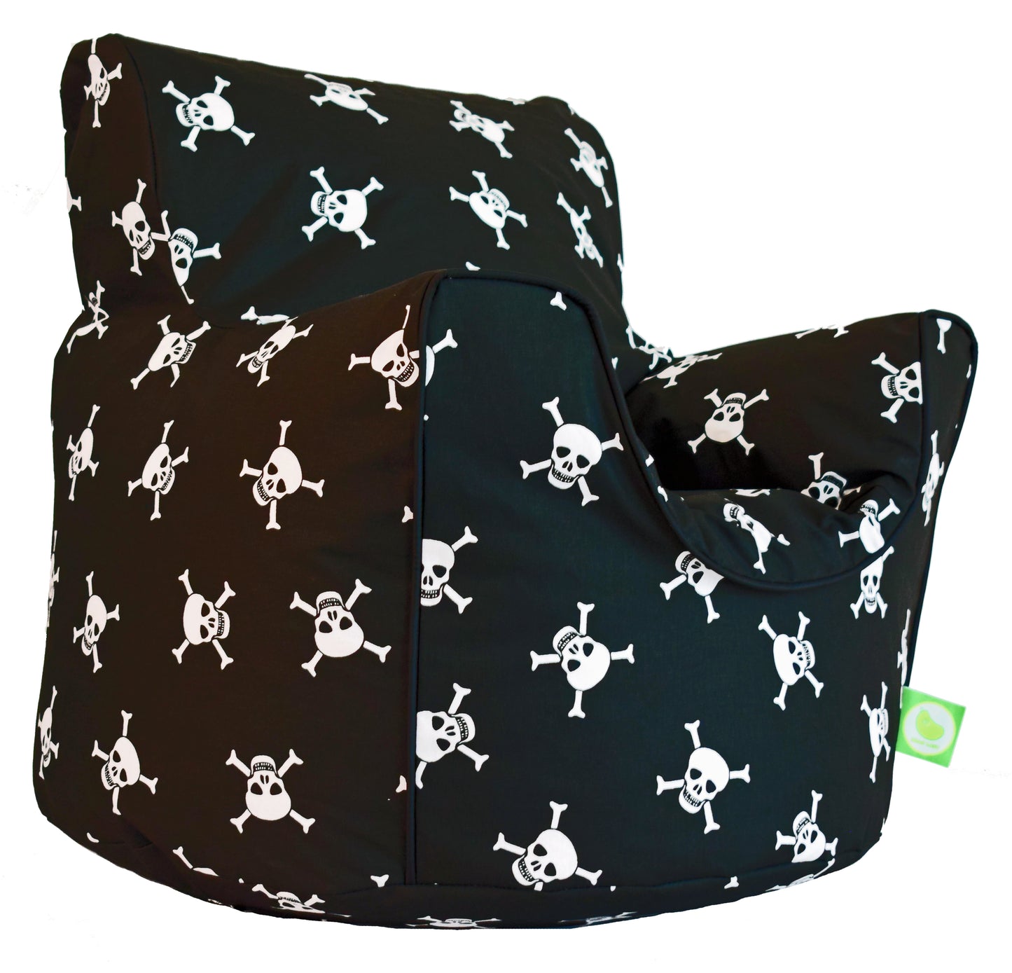 Cotton Black Pirate Skull and Cross Bones Bean Bag Arm Chair with Beans Child / Teen size