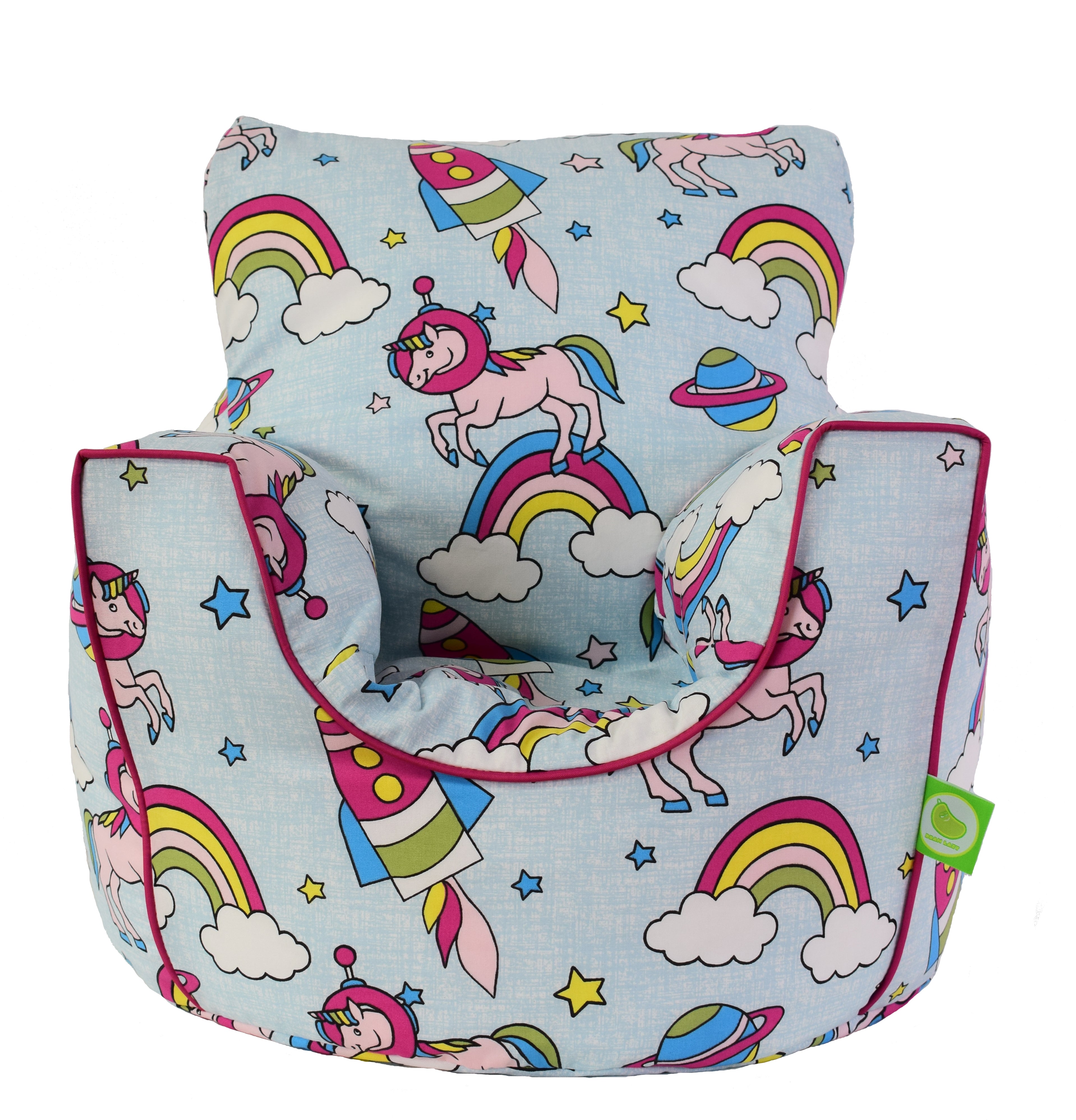 Cotton Pastel Rainbow Space Unicorn Bean Bag Arm Chair Toddler