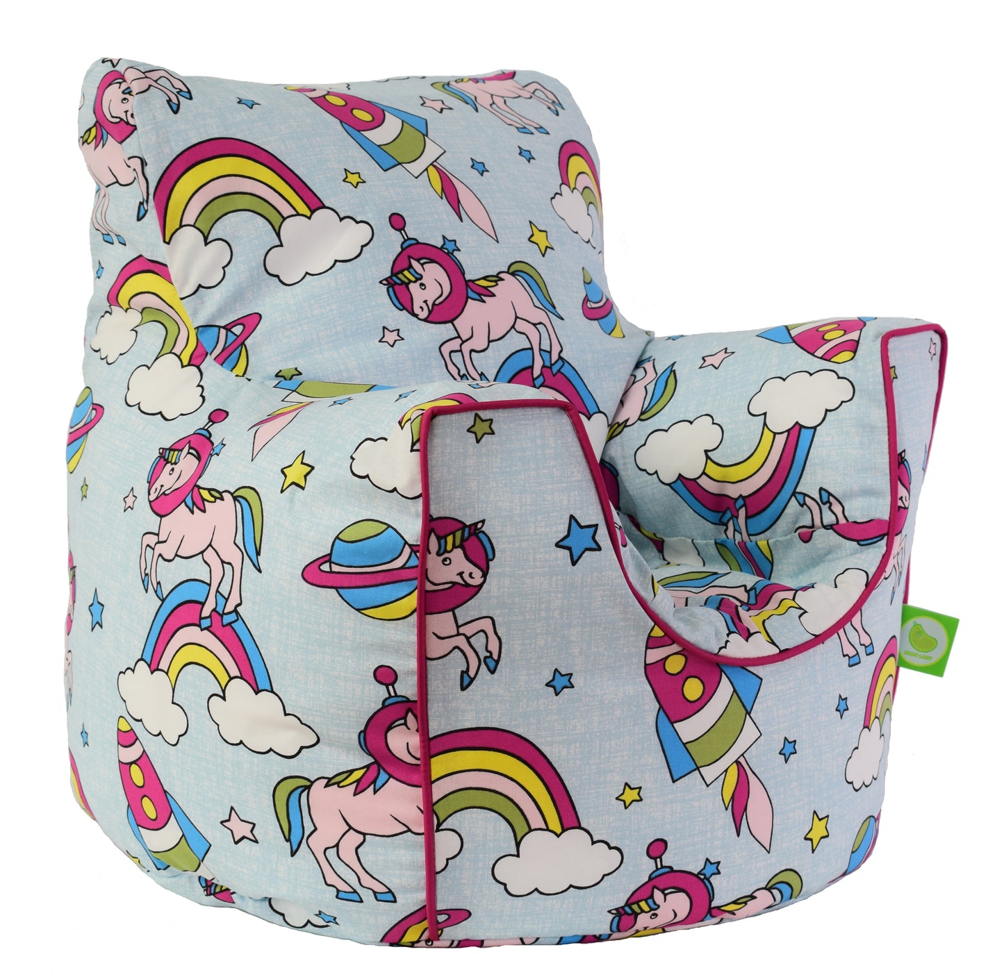 Cotton Pastel Rainbow Space Unicorn Bean Bag Arm Chair Toddler Size